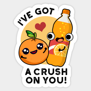 I've Got A Crush On You Funny Orange Pop Pun Sticker